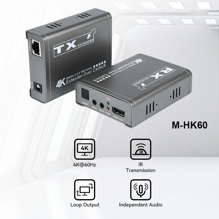 M-HK60 4K Cat5e/6 IR Loop Output Independent Audio HD Extender