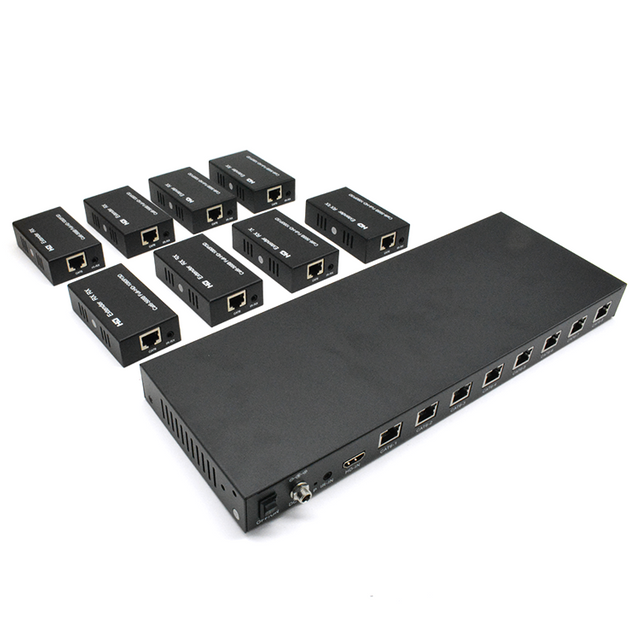 M-HD608 EDID POC IR Cat6 8 Ports HD Extender