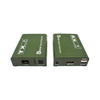 The fiber port, 3 indicators and 1 power port of TX. The RX has 1 interface for aduio, 1 dp out and 1 KVM out
