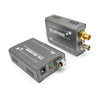4K 12G‑SDI fiber optic unit displays BNC‑SDI, SFP fiber, DC power and status indicator lights