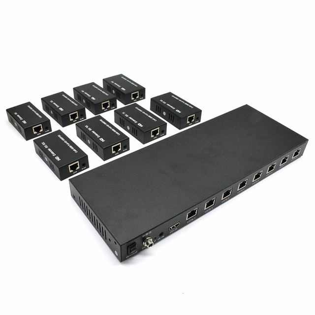 M-HD608 EDID POC IR Cat6 8 ポート HD エクステンダー